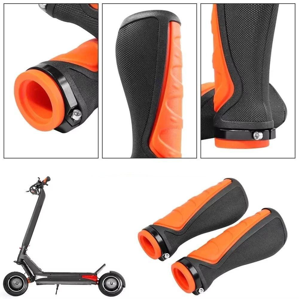 Soft Rubber Cycling Handle Grips Orange Black Electric Scooter Handlebar  Bicycle Parts