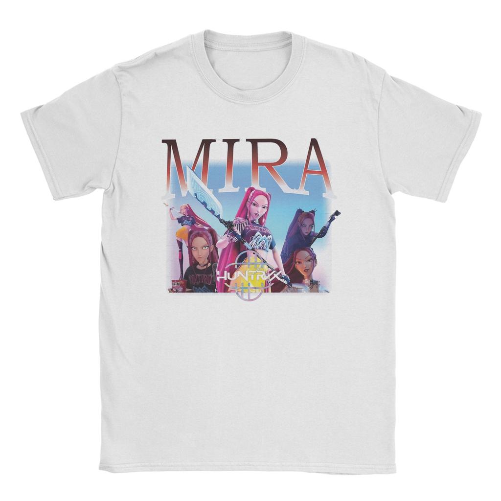 Mira Kpop Demon Hunters Huntrix T-Shirt Summer  Cotton T-Shirts For Men Harajuku Casual Tee Shirt Short Sleeve Y2K Fun Tops