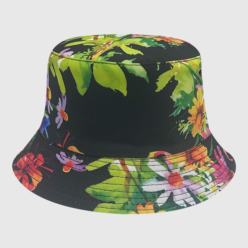 Tie Dye Fisherman Hat Uv Protection Assorted Colors Print Butterfly Cat Cap Leaf