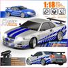 2024 New 2.4GHz 1/18 GTR R34 RC Metal High Speed Drift Car with Gyroscope Highway Alloy Racing Remote Control Racing Car Kids Toy Gift