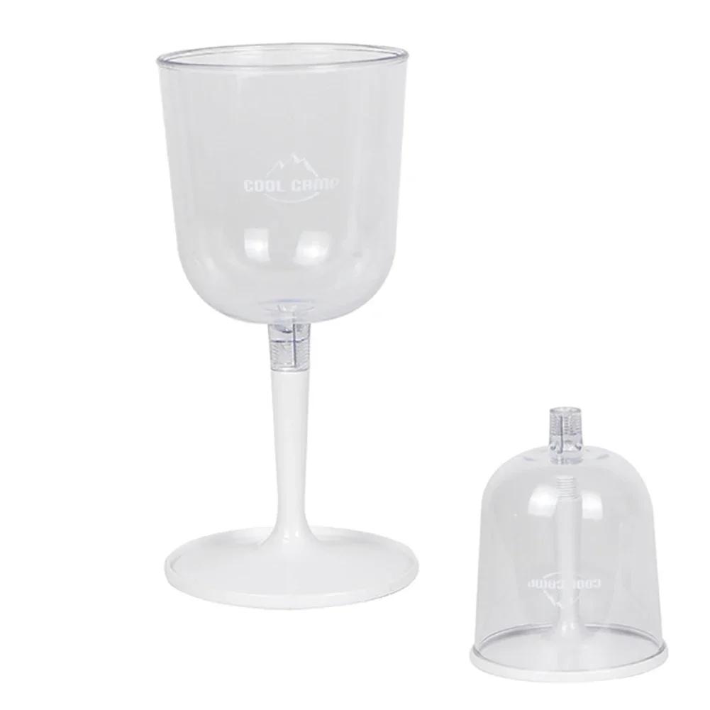 Outdoor Resin Collapsible Wine Glass Portable Detachable Plastic Wine Glasses Fall Resistance Reusable for Camping Tableware