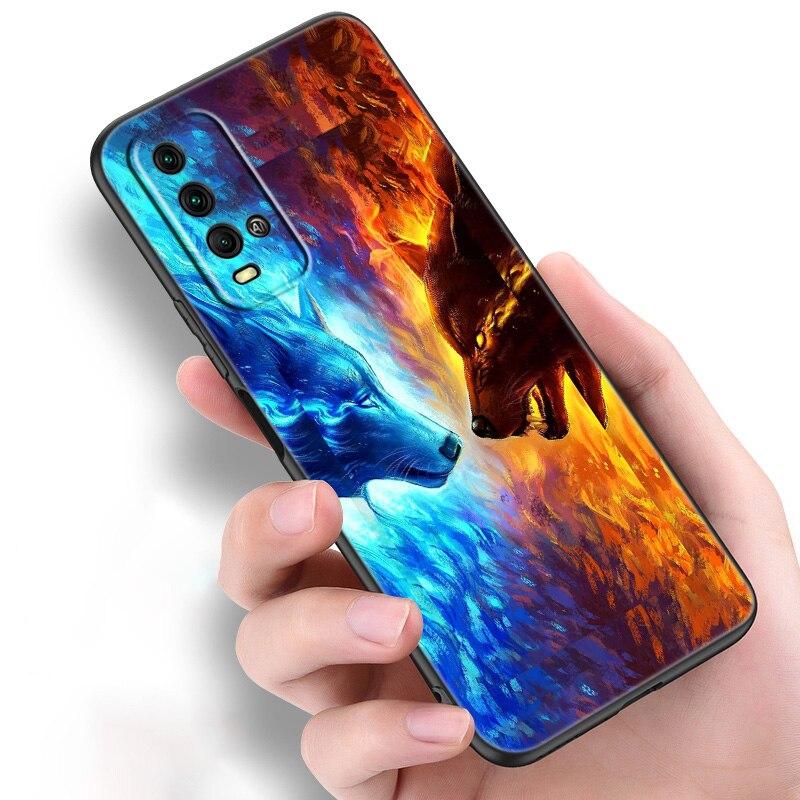 Силиконовый чехол для телефона с рисунком волка для Xiaomi Redmi Note 11 10 9 8 Pro 11T 10T 10S 9S 8T 9 9A 9C 9T, черный мягкий чехол