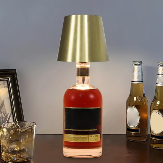 Беспроводная лампа для бутылок вина, 3 цвета, регулируемая яркость, перезаряжаемая, беспроводная, сенсорное управление, светодиодная настольная лампа для дома, офиса, бара, кафе, украшения