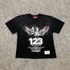 Yao Fashion Luxury Brand Casual Loose Oversize Sport Vintage Washed Old Graphics Print Tops Harajuku Oversized T Shirt