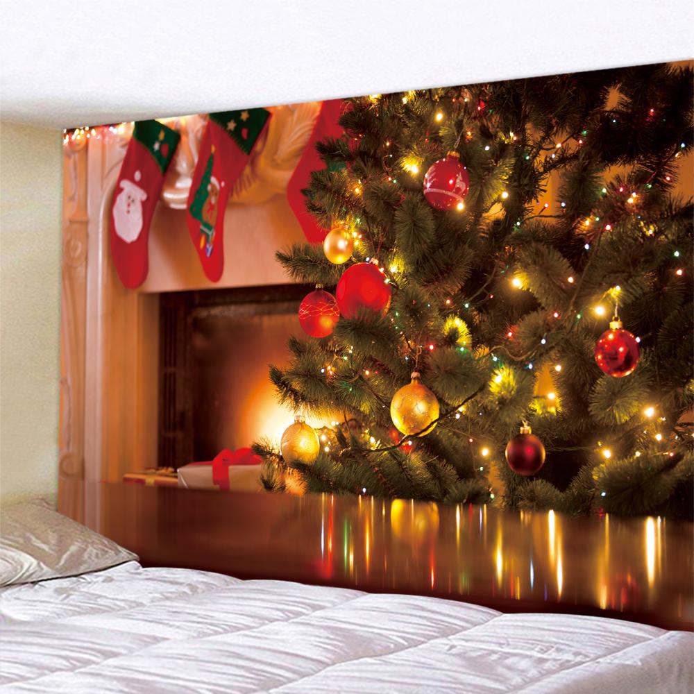 Украшение дома Рождественский гобелен с принтом снега в стиле бохо Спальня Гостиная Настенный декор Фон Ткань Tapeçaria de Natal