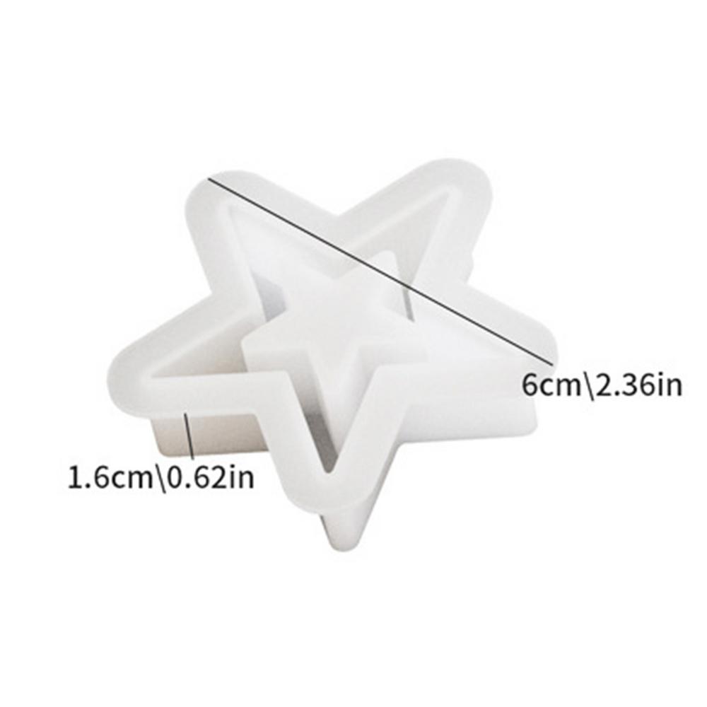 Silicone Christmas Star Mould 3D Five Pointed Star Candle Molds Desktop Ornament Decoration Handmade Craft Art Making Gift