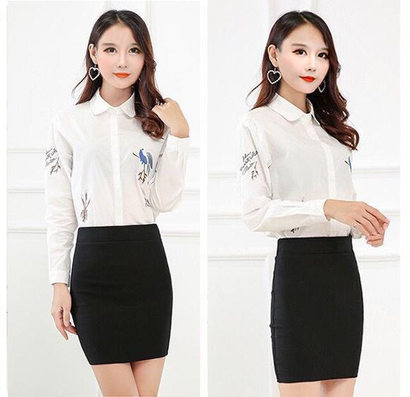 Plus Size Professional Black Midi Bodycon Skirt for Spring/Summer - OL Commute One-Step Skirt