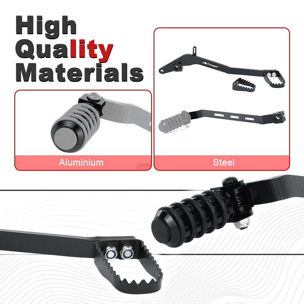 Motorcycle Steel Foldable Brake Pedal Lever For Kawasaki KLR650 1987-2013 2015 2016 2017 2018 KLR 650 Gear Shifter Shift Lever