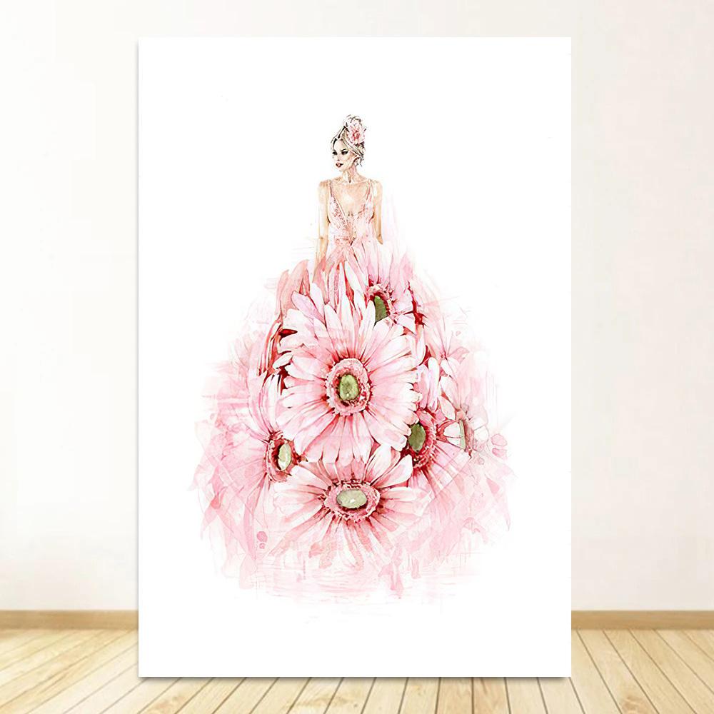 Мода Девушка Искусство Холст Картина Флакон Духов Каблуки Губная Помада Сумка Скандинавские Постеры и Принты Настенные Картины Декор Комнаты