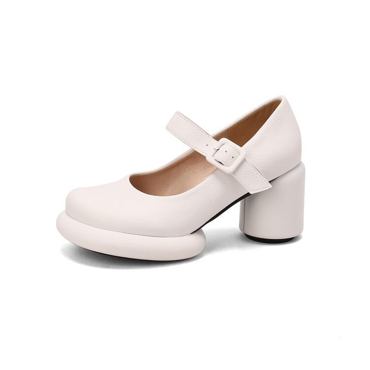 Женские туфли-лодочки из искусственной кожи на массивном каблуке с круглым носком Мэри Джейн с пряжкой, милая вечерняя весенне-осенняя обувь, черный, белый, желтый, зеленый