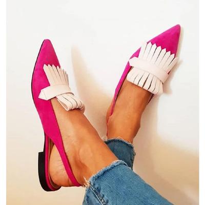 Модная женская повседневная обувь большого размера с острым носком, кроссовки на низком каблуке с кисточками, туфли-лодочки на плоской подошве, новый стиль, сандалии на шнуровке