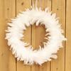 White Feather Wreath Outdoor Indoor No Maintenance for Front Door