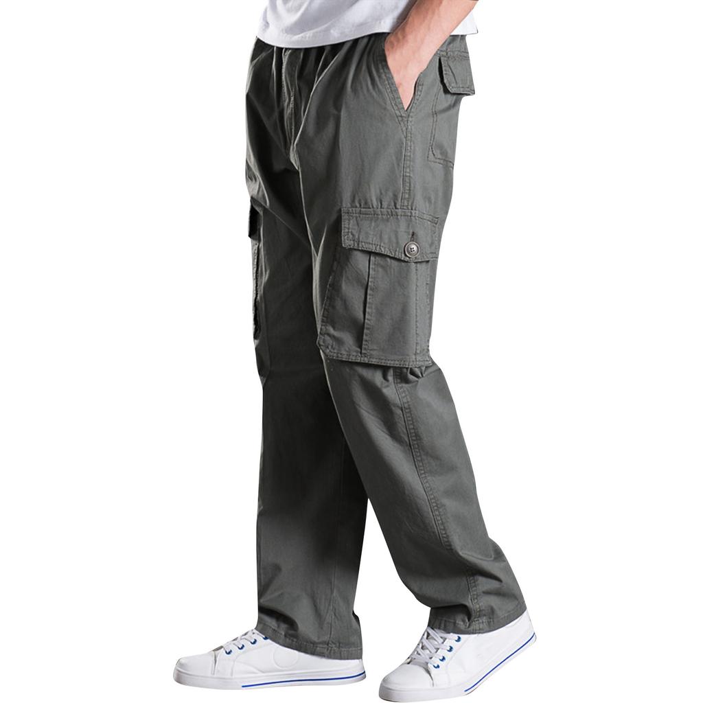 Брюки-карго для мужчин, мешковатые, мужские брюки-карго для парашютистов, легкие брюки, свободный крой, повседневные брюки для пешего туризма со шнурком