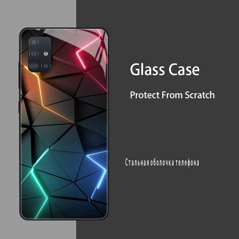 Чехол для Samsung Galaxy A51 Чехлы Закаленное Стекло Чехол для Samsung Galaxy A31 A71 Бампер A 51 71 Жесткий Силиконовый Чехол Coque Fundas