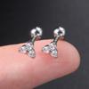 2 шт., минимальные серьги из нержавеющей стали с цирконом, женские и мужские спиральные серьги для козелка, хряща, раковины Daith, ювелирные изделия для пирсинга ушей