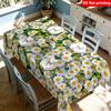2D Flat Printing, 1pc, Spring Daisy Tablecloth, Printed Polyester Material, Featuring White Small Daisies, Covering The Entire Tablecloth, Paired with