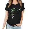Женская повседневная футболка с принтом, пуловер с круглым вырезом, топ с короткими рукавами