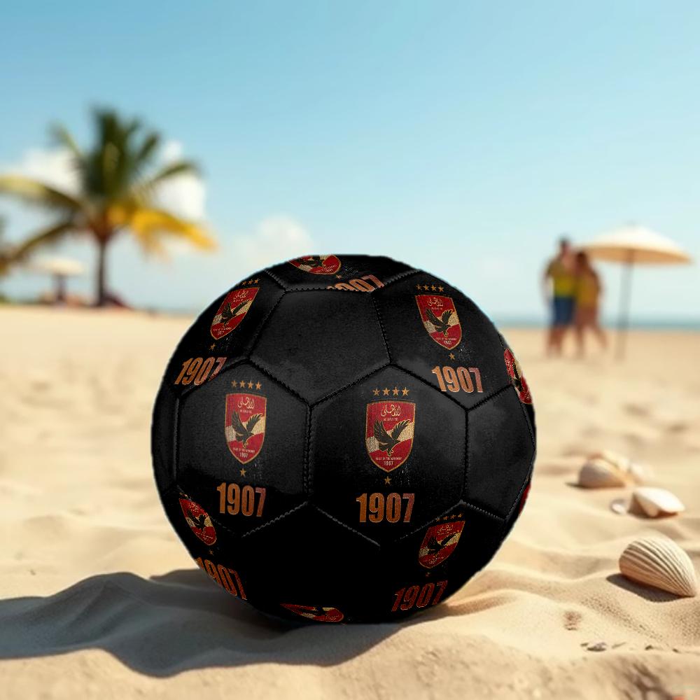Футбольный мяч Al Ahly SC, разноцветный, подходит для всех возрастов, сшит машинным швом, материал ПВХ, соревновательного уровня, прочный и с высоким отскоком