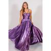 Women's Sexy Gold Stamped Backless Slit Sleeveless Evening Party Dress