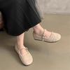 New Square Toe Fleece Ballet Flats Woman Winter Warm Wool Mary Jane Shoes Ladies Brand Design Elegant Plush Loafers