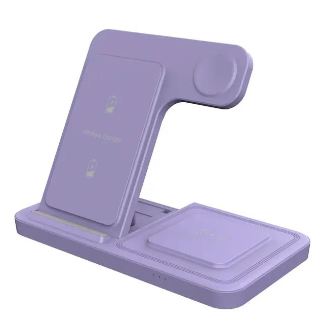 15 Вт 3 в 1 беспроводная зарядная подставка для iPhone 15 14 13 12 11 Pro Max Apple Watch 9 8 7 6 SE AirPods Pro 2 3 быстрая зарядная станция