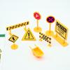 8 шт. Кукольный домик Город Инженерный Дорожный Знак Желтый Модель Дорожного Движения Имитация Предмета Украшение Миниатюрные Игрушки Аксессуары для Кукольного Домика