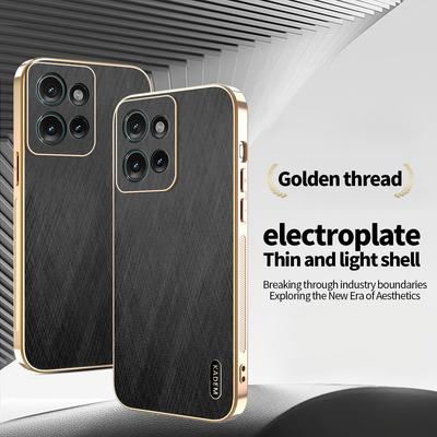 KADEM Чехол для Motorola Moto G86 5G/G86 Power 5G Гальваническое покрытие Шелковистая текстура ПУ+ТПУ Задняя крышка для телефона