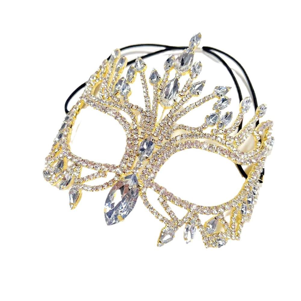 Full Face Rhinestone Mask Veil Facial Jewelry Accessories Elegant Masquerade Mask Women