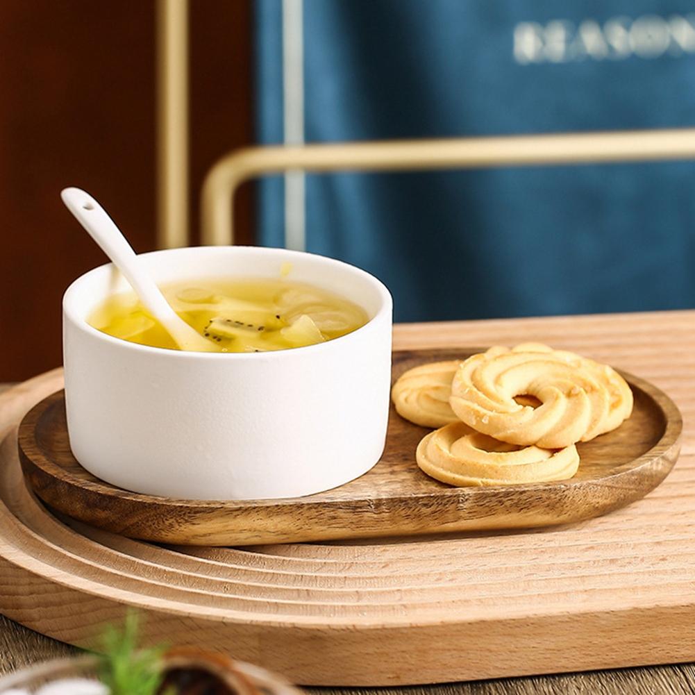 Деревянный поднос Овальный поднос из акации Деревянный поднос Деревянная десертная тарелка Тарелка для торта