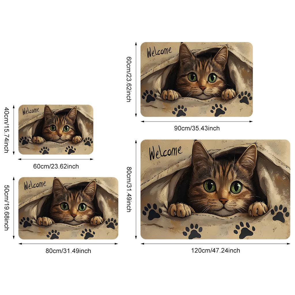 Водонепроницаемый кухонный коврик с принтом кошки, нескользящий, с толстой мягкой подкладкой для комфорта и против усталости