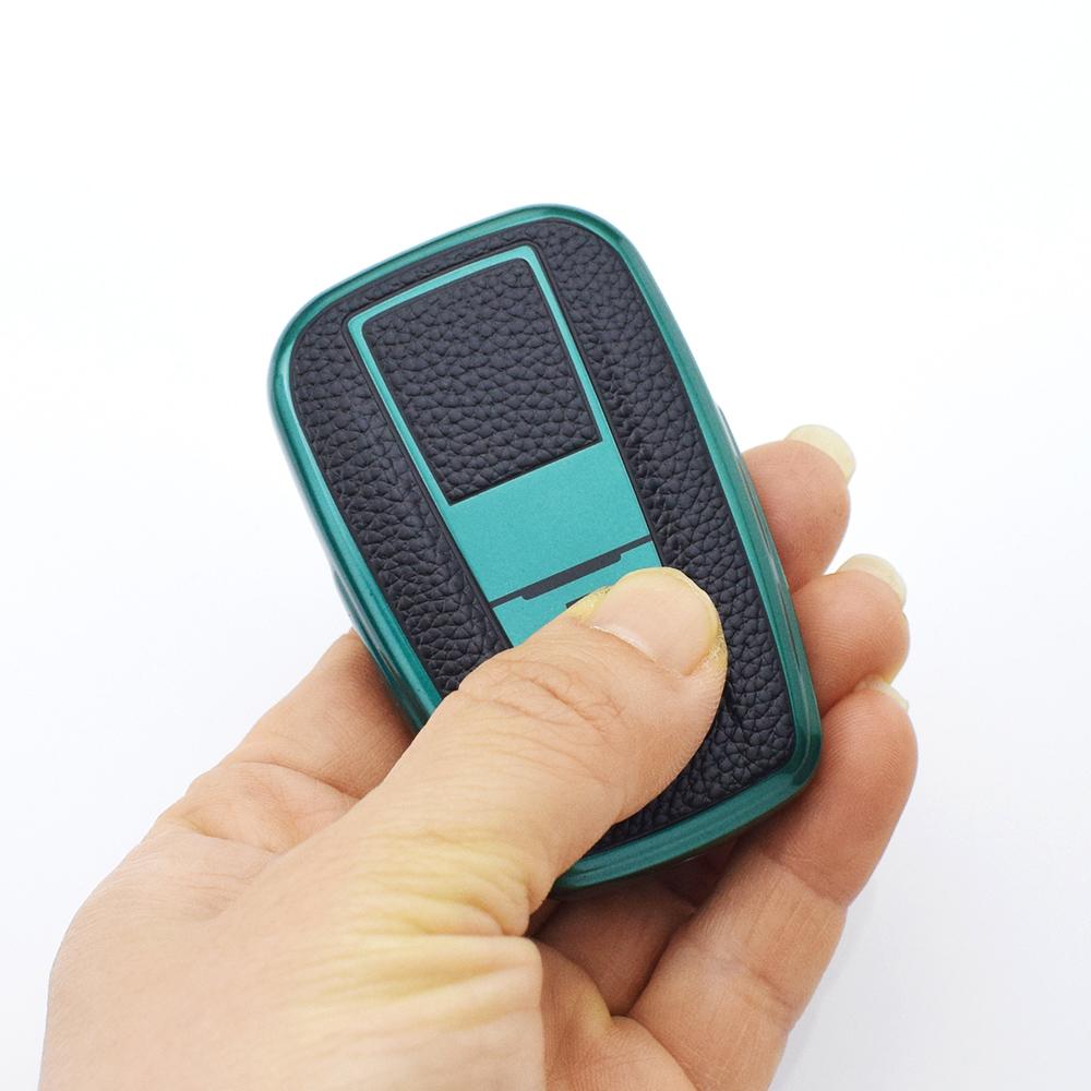 2 кнопки TPU кожаный чехол для автомобильного ключа чехол для Toyota Prius Camry Corolla CHR C-HR RAV4 Land Cruiser Prado Shell Fob аксессуары