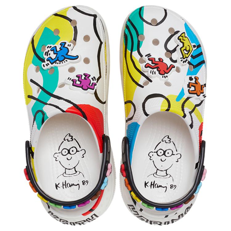 Crocs Классические кроссовки Mega Crush Clog Keith Haring Unisex Black White 209822-001