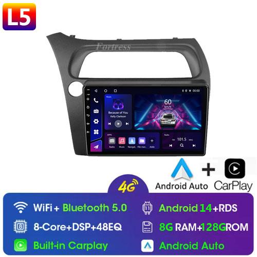 Для Honda Civic Хэтчбек 2006-2011 Android 12 Автомагнитола Мультимедиа Видео Навигация 2 Din Стерео DVD Головное устройство Динамик Carplay