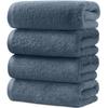 AYO Bath Towel 4-Piece Set, Smoke Blue, Hotel Quality, Soft, 100% Cotton, Highly Absorbent,