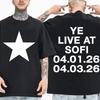 Летняя мода 2026 Модная футболка Мужчины Женщины Винтажный топ Bully Kanye West Ye Live At Sofi Футболка Мужчина Женщина Харадзюку Короткий рукав Круглый вырез Повседневная рубашка