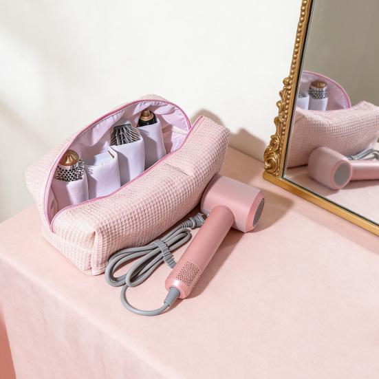 Сумка для хранения фена Вафельная Дорожный чехол для парикмахерских инструментов Застежка-молния Стеганый Цветочный Органайзер для инструментов для укладки волос для щипцов для завивки Аксессуары