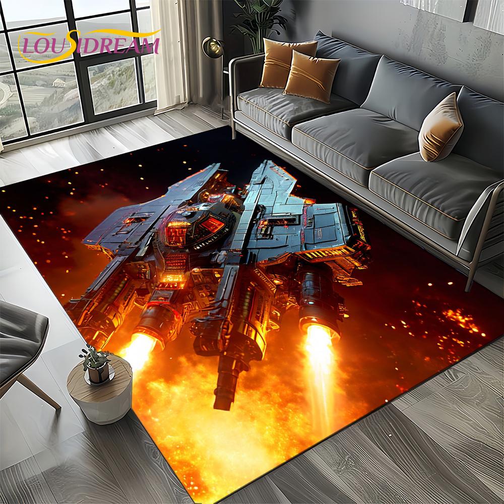 3D Космический Спитфайр Самолет ВВС Реактивный Истребитель Мультяшный Ковер Коврик для Гостиной Спальни Дивана Украшение, Нескользящий Напольный Коврик