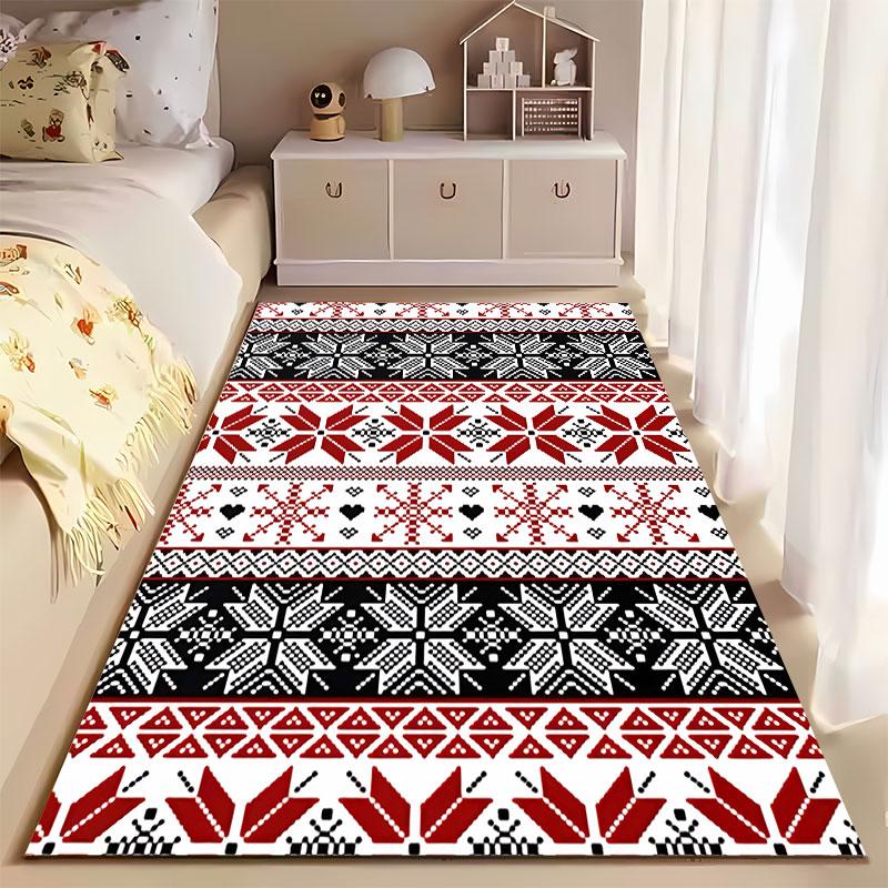 Nordic Snowflake Pattern Carpet suitable as a non-slip mat for the living room or bedroom sofa