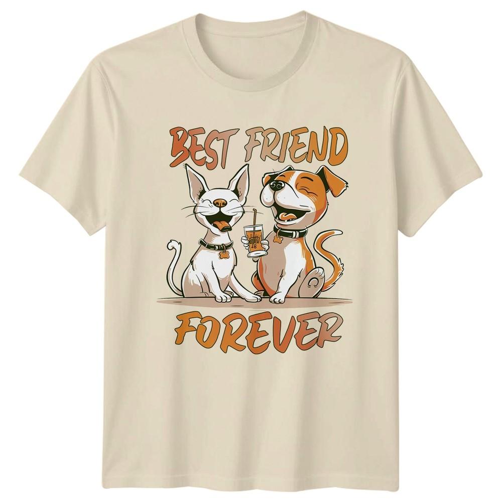 Best Friend Forever TShirt Cat Dog Humor Pet Lover Gift For Him And Her