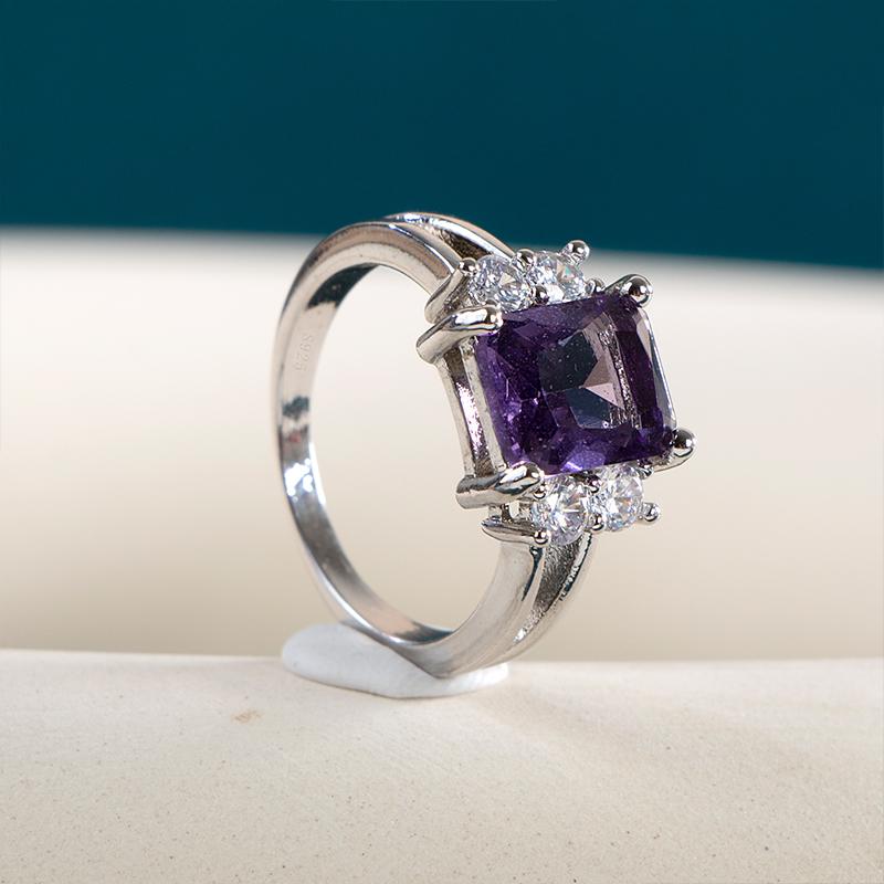 BELLA BOX Квадратное синее красное кольцо с камнем, женское кольцо, простые минималистичные аксессуары на мизинец, кольцо, элегантное обручальное ювелирное кольцо