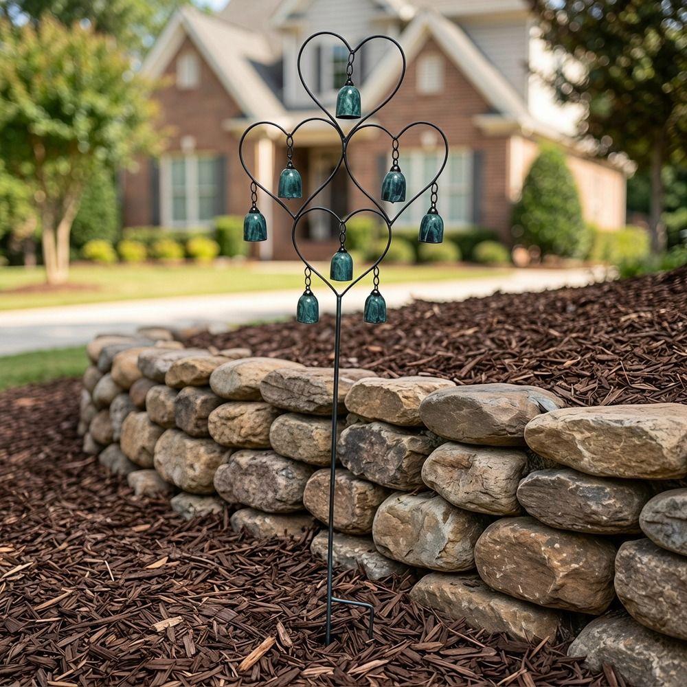 Antique Finish Wind Chime Ground Plug Rustic Yard Ornament Creative Garden Decoration Yard Decor