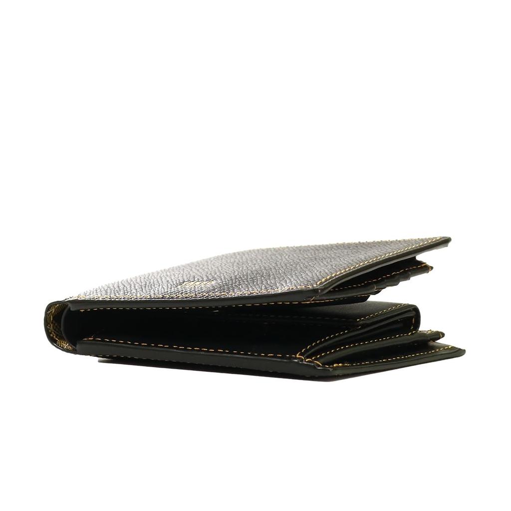 Кошелек двойного сложения из натуральной кожи Panama Custom Color Our Limited Black Gold 729624 Black x Gold [Takeokikuchi] Мужской [28]