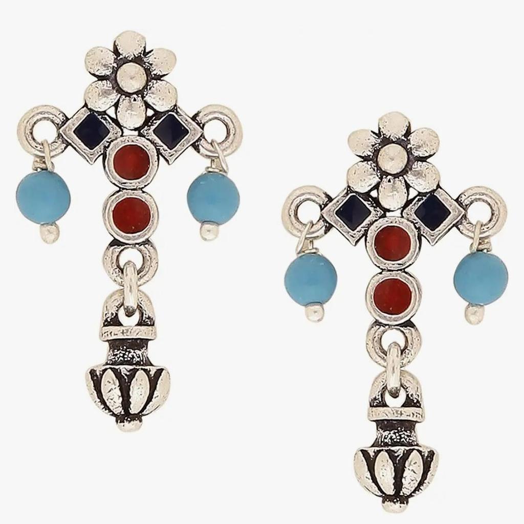 Серьги из латуни и серебра с оксидированием для женщин и девочек, стильная, модная эксклюзивная коллекция, 100% приятный для кожи продукт для сережек