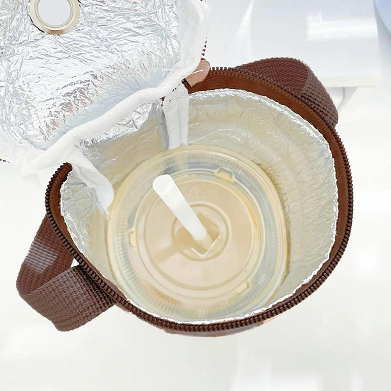 Portable Milk Tea Tote Bag Heat Preservation Bag Carrying Insulated Cup Cover Umbrella Bag Handbag Camping Drinkware Accessories