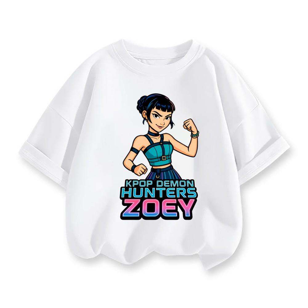 Модная детская футболка в стиле K-Pop «Охотники на демонов» — забавный подарок для фанатов. Футболка K-Pop «Охотники на демонов». Стильная футболка для девочек, летний топ.