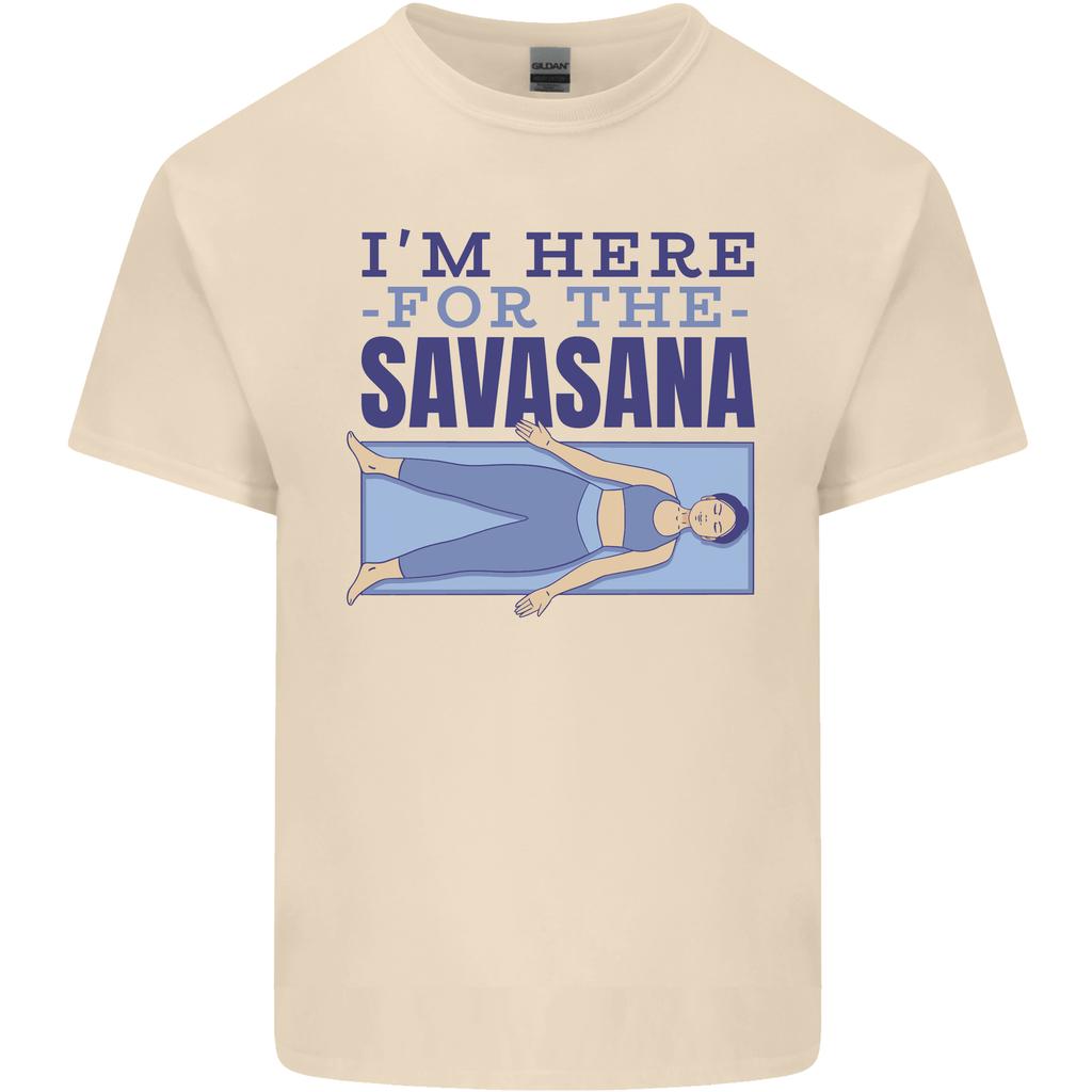 Funny Yoga Im Here For the Savasana Unisexs Light Cotton TShirt