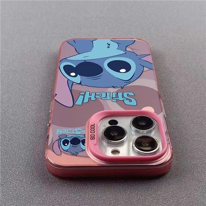 Мультяшный растерянный Стич подходит для чехла iPhone 16promax iPhone16pro мультяшный 14plus жесткий x