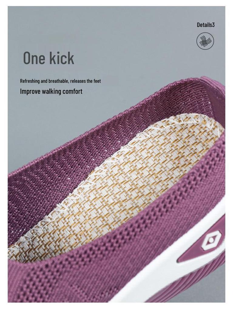 Универсальные женские дышащие слипоны из сетки с закрытым носком и мягкой подошвой