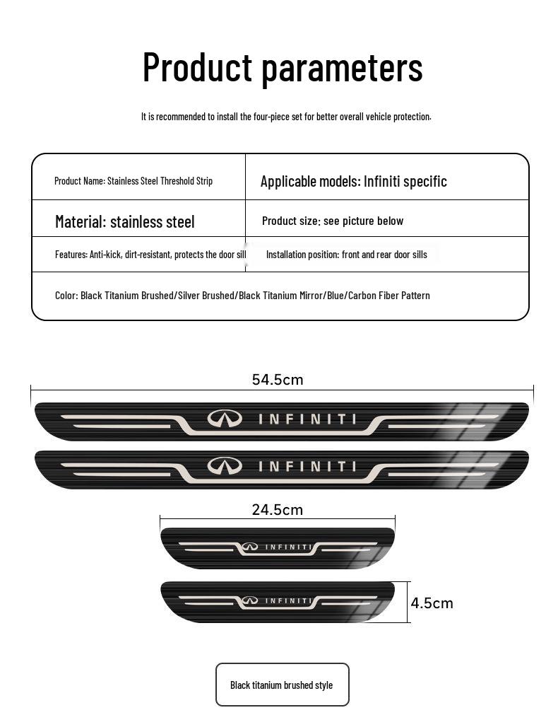 Оригинальная накладка на порог с подсветкой для автомобилей Infiniti QX50, QX60, Q80, Q70L, Q50L, FX3
