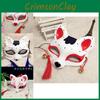 Japanese Anime Half Face Fox Mask Handpainted Kitsune Cosplay Halloween Costume Accessory